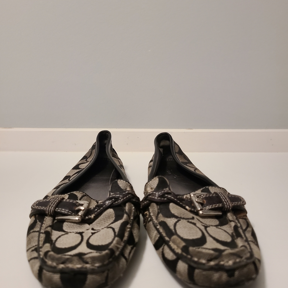 Coach Black and Gray Patterned Monogram Loafers W… - image 12